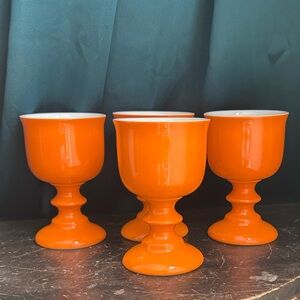 Vintage Nasco MCM Ceramic Goblets Set of 4 60s 70s
